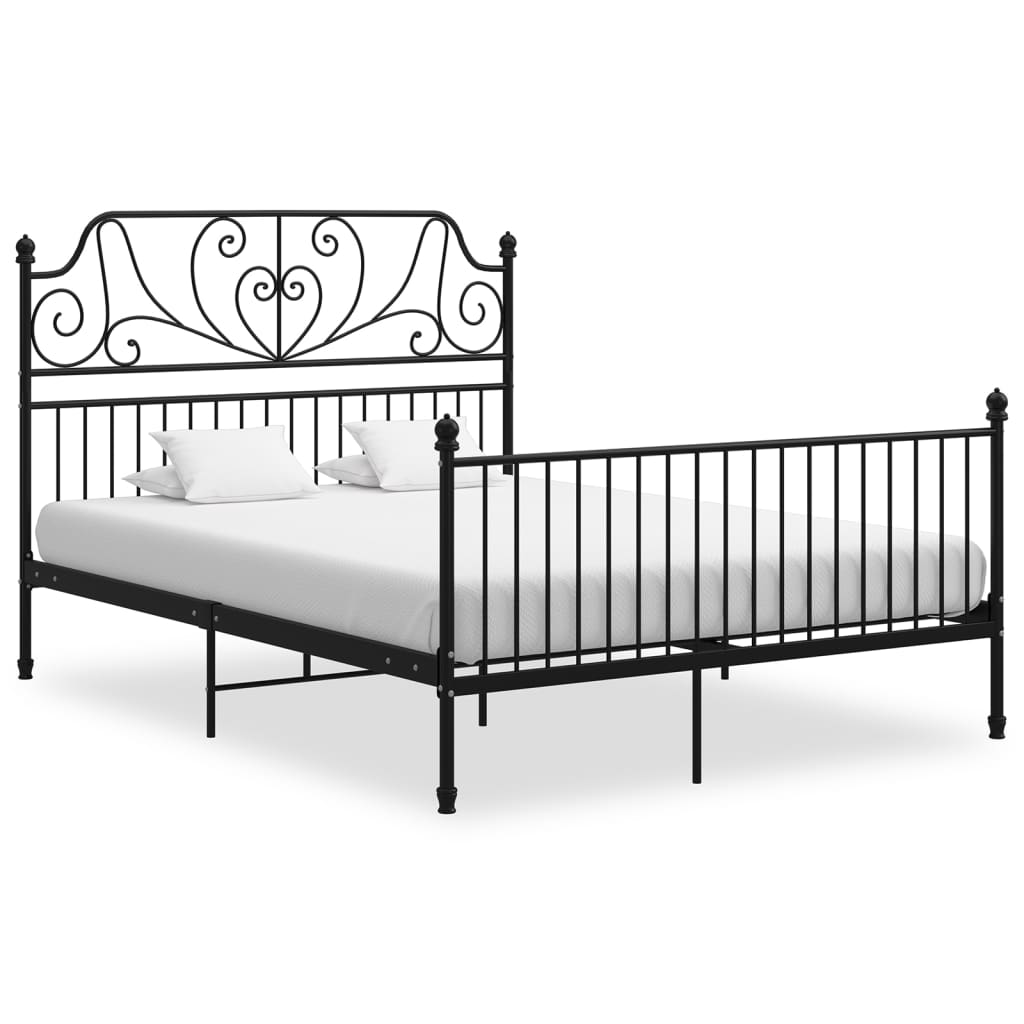 vidaXL Cadre de lit sans matelas noir métal 140x200 cm