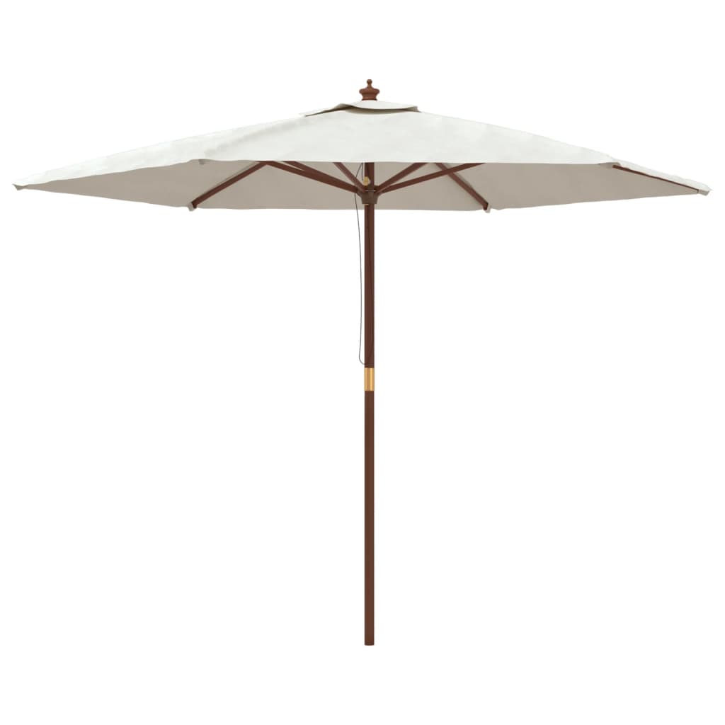 vidaXL Parasol de jardin avec mât en bois sable 299x240 cm