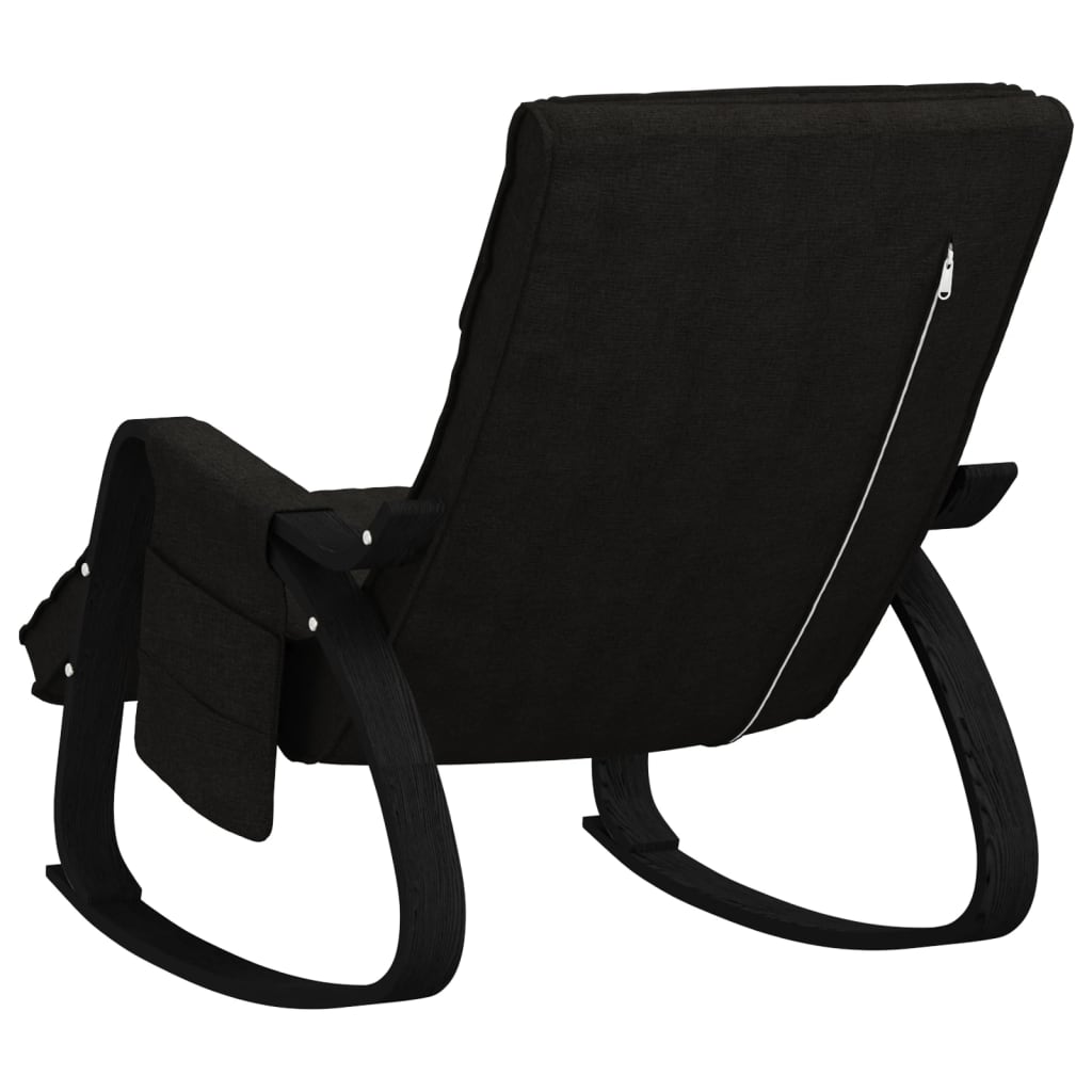 vidaXL Chaise à bascule Noir Tissu