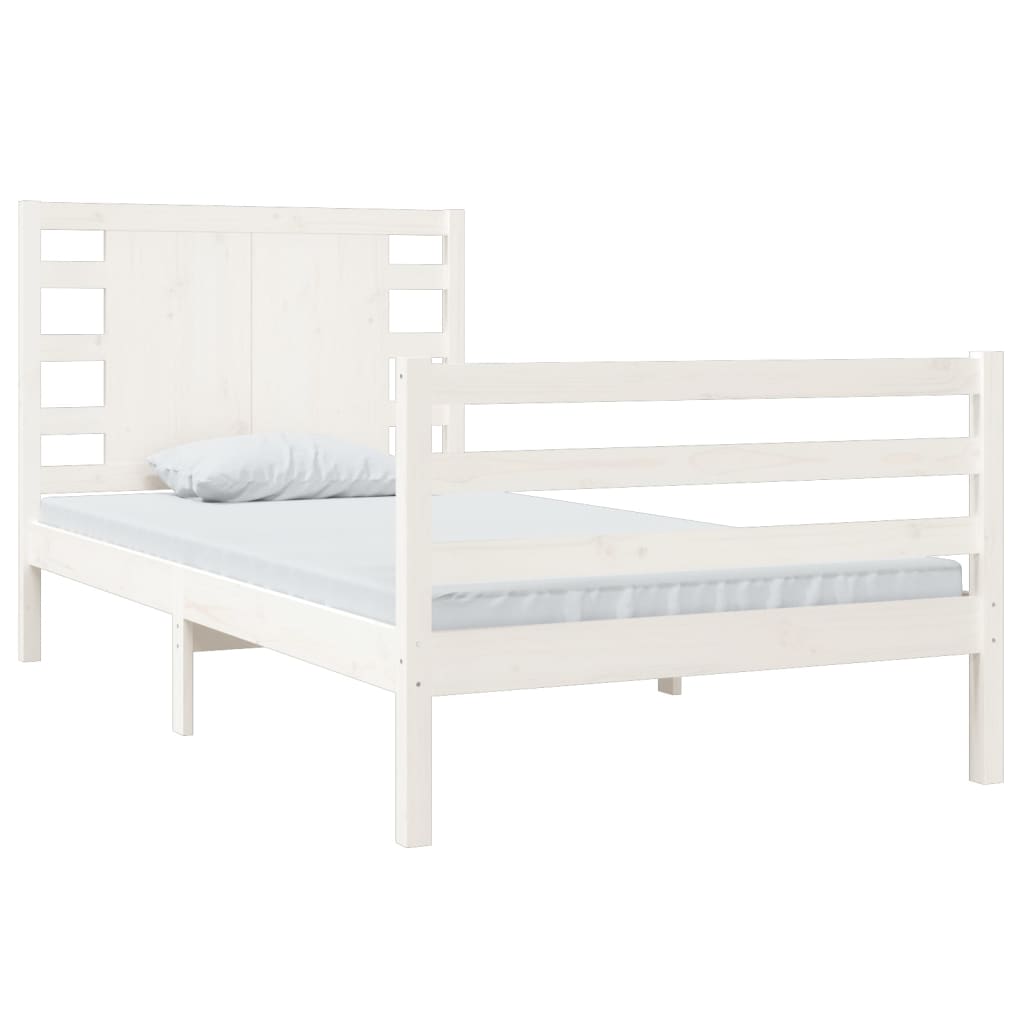 vidaXL Cadre de lit sans matelas blanc 90x200 cm bois de pin massif