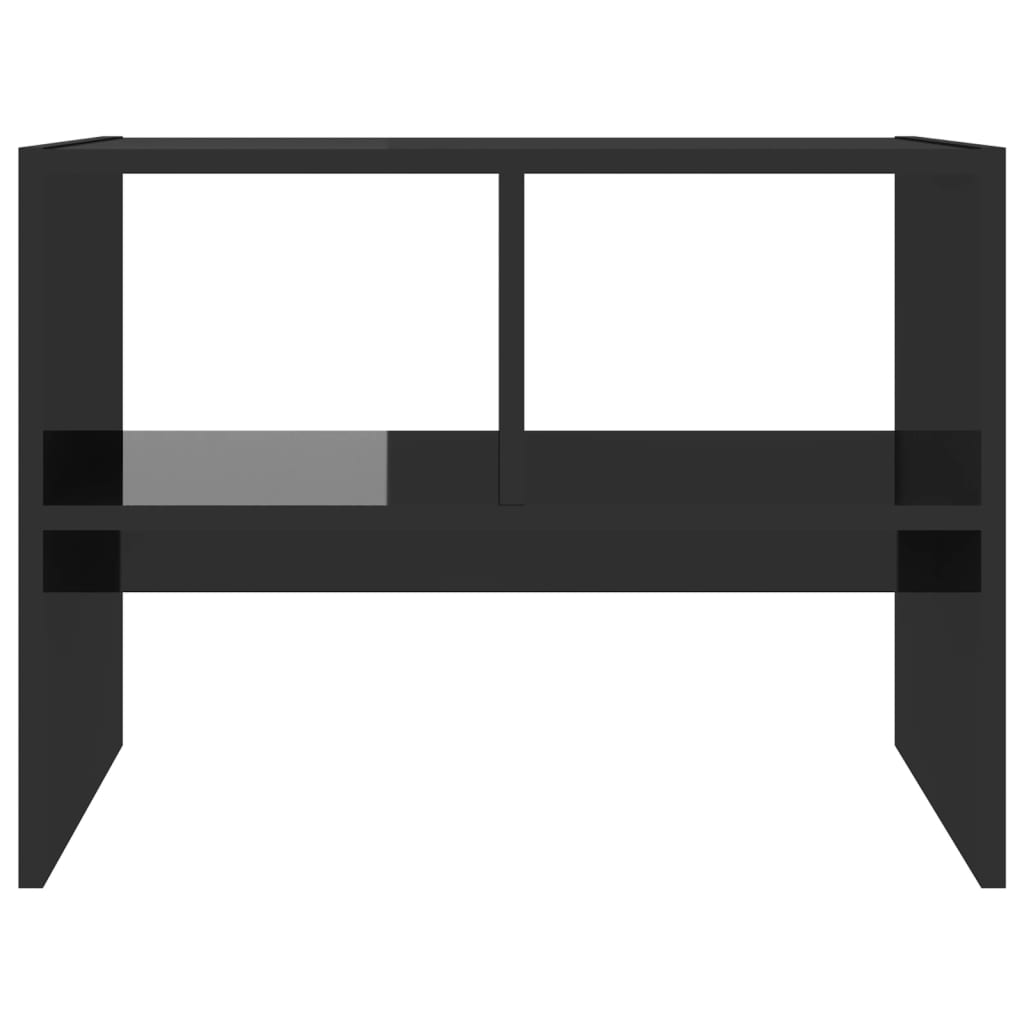 vidaXL Table d'appoint Noir brillant 60x40x45 cm Aggloméré