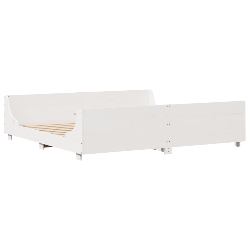 vidaXL Cadre de lit sans matelas blanc 180x200 cm bois massif de pin