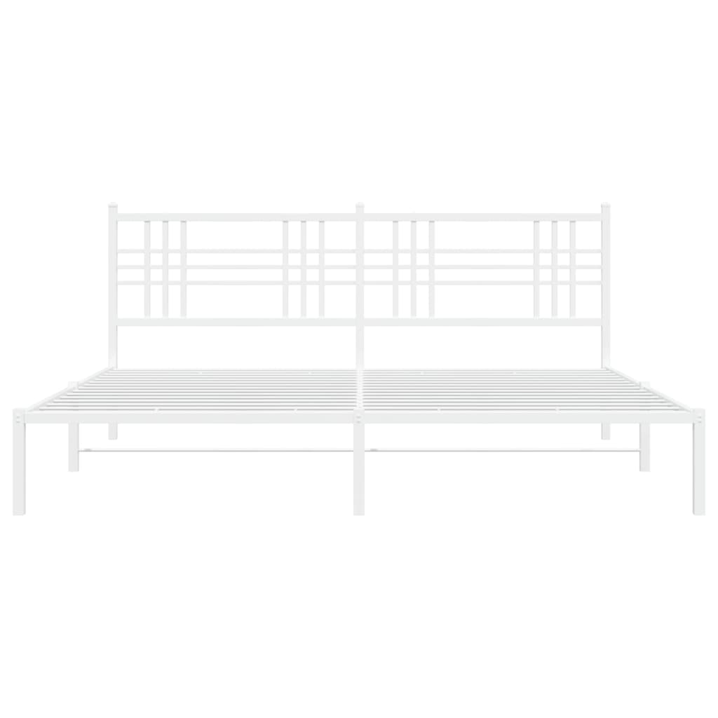 vidaXL Cadre de lit métal sans matelas et tête de lit blanc 183x213 cm