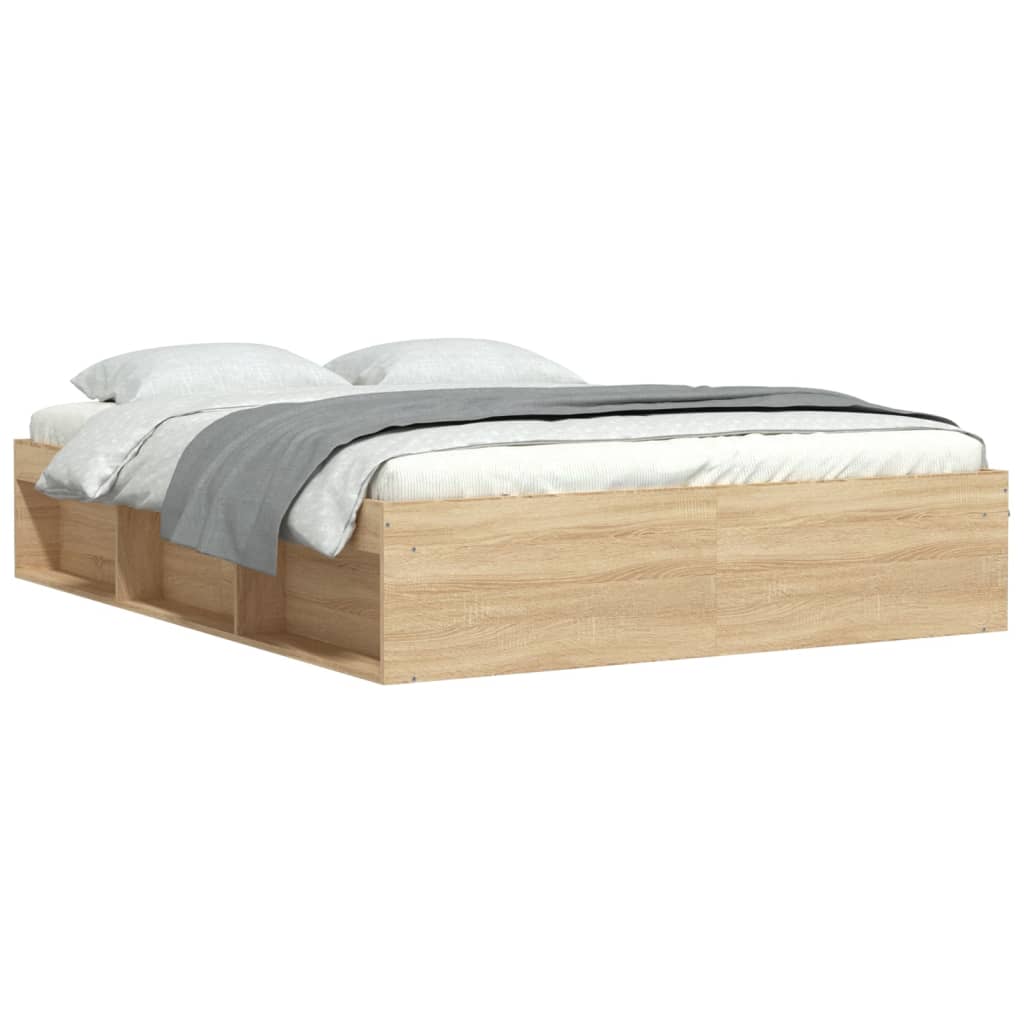 vidaXL Cadre de lit sans matelas chêne sonoma 140x190 cm