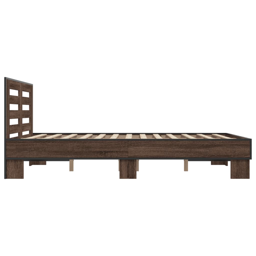 vidaXL Cadre de lit sans matelas chêne marron 140x200 cm