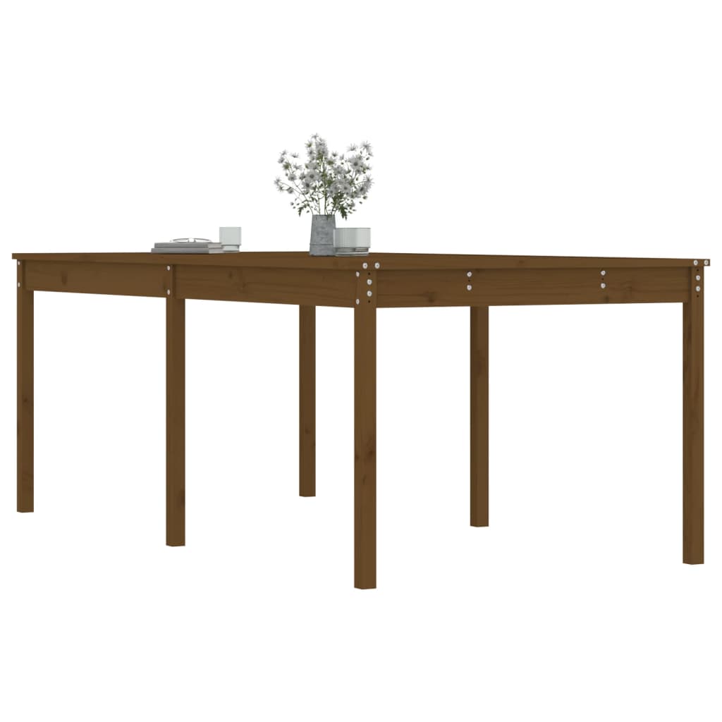 vidaXL Table de jardin marron miel 203,5x100x76 cm bois massif de pin