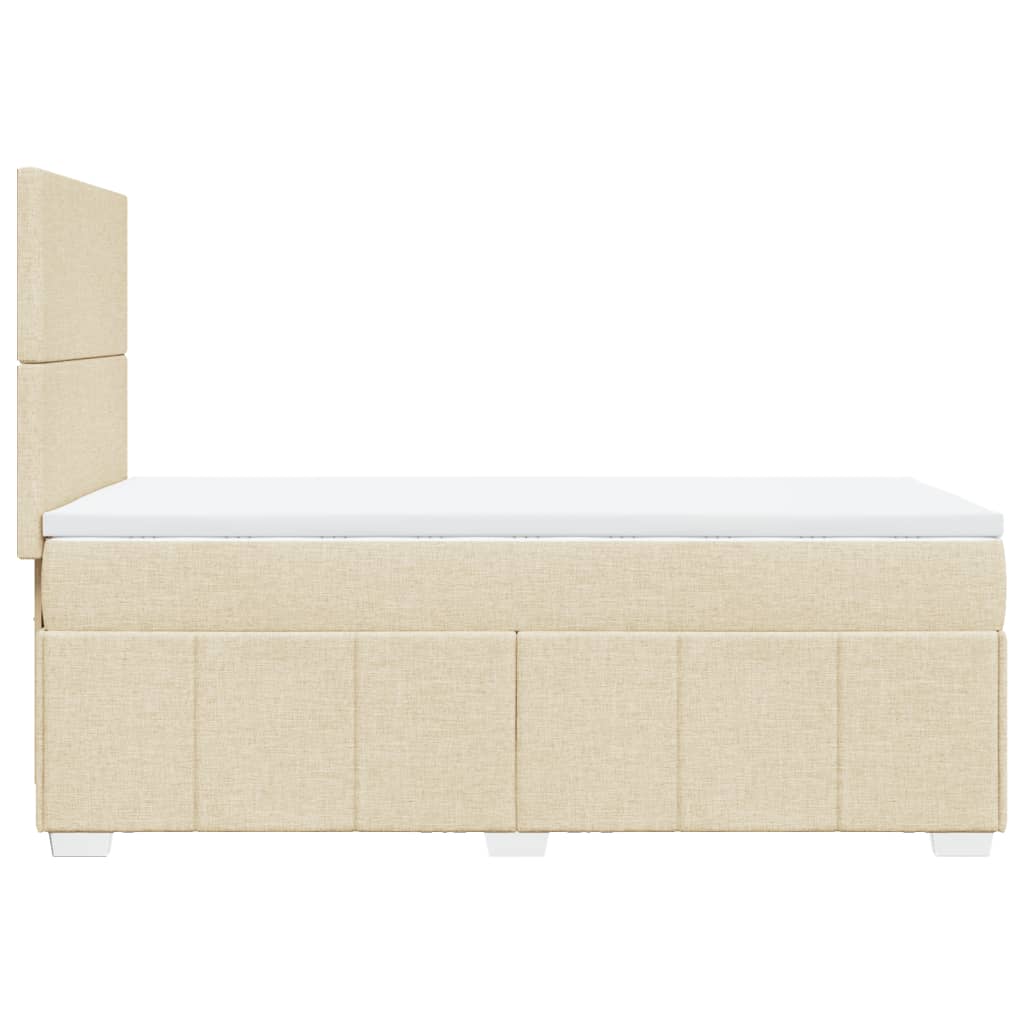 vidaXL Sommier à lattes de lit avec matelas Crème 100x200 cm Tissu