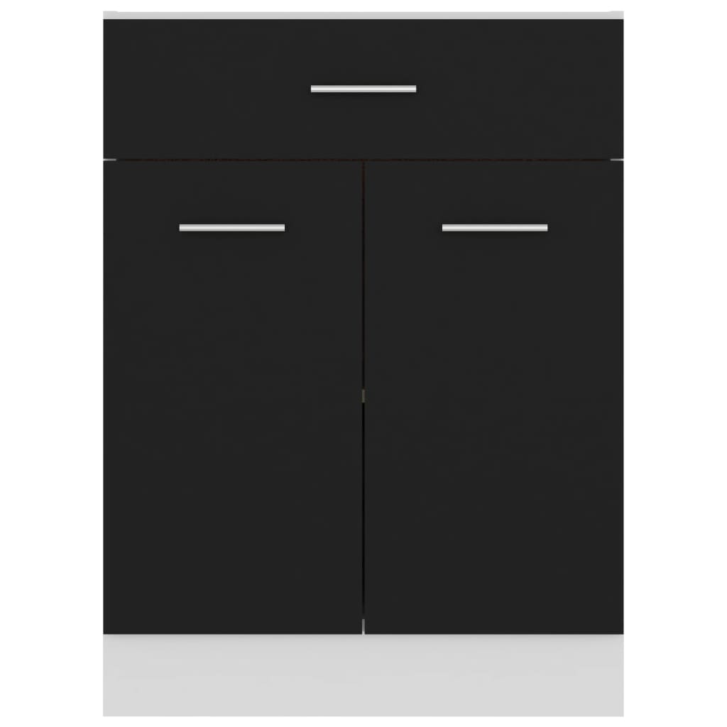 vidaXL Armoire de plancher à tiroir Noir 60x46x81,5 cm Bois ingénierie
