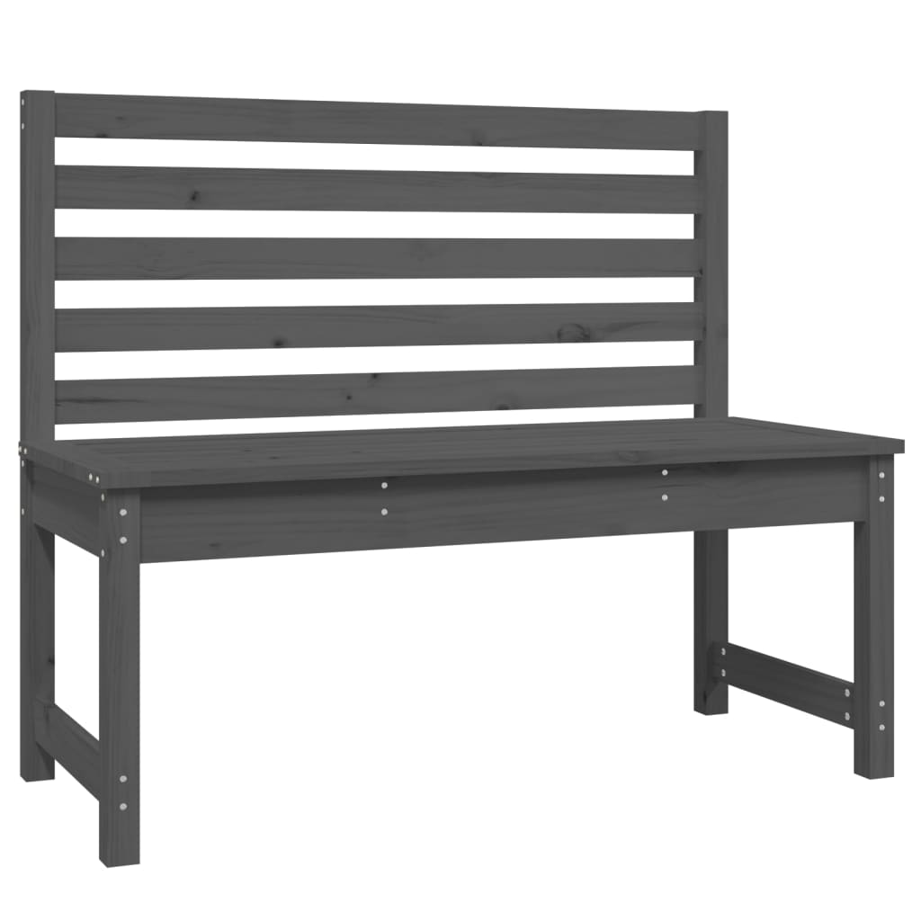 vidaXL Banc de jardin gris 109 cm bois massif de pin