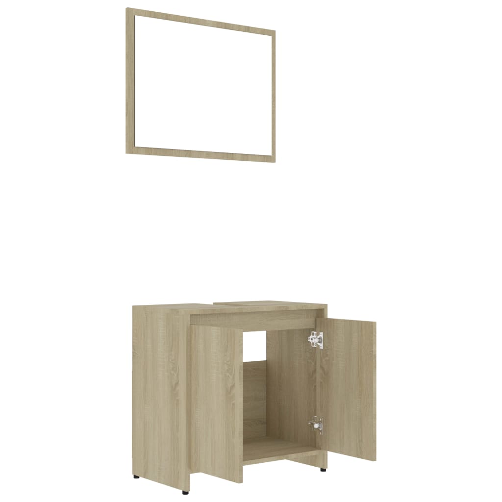 vidaXL Meubles de salle de bain Chêne sonoma Bois d'ingénierie