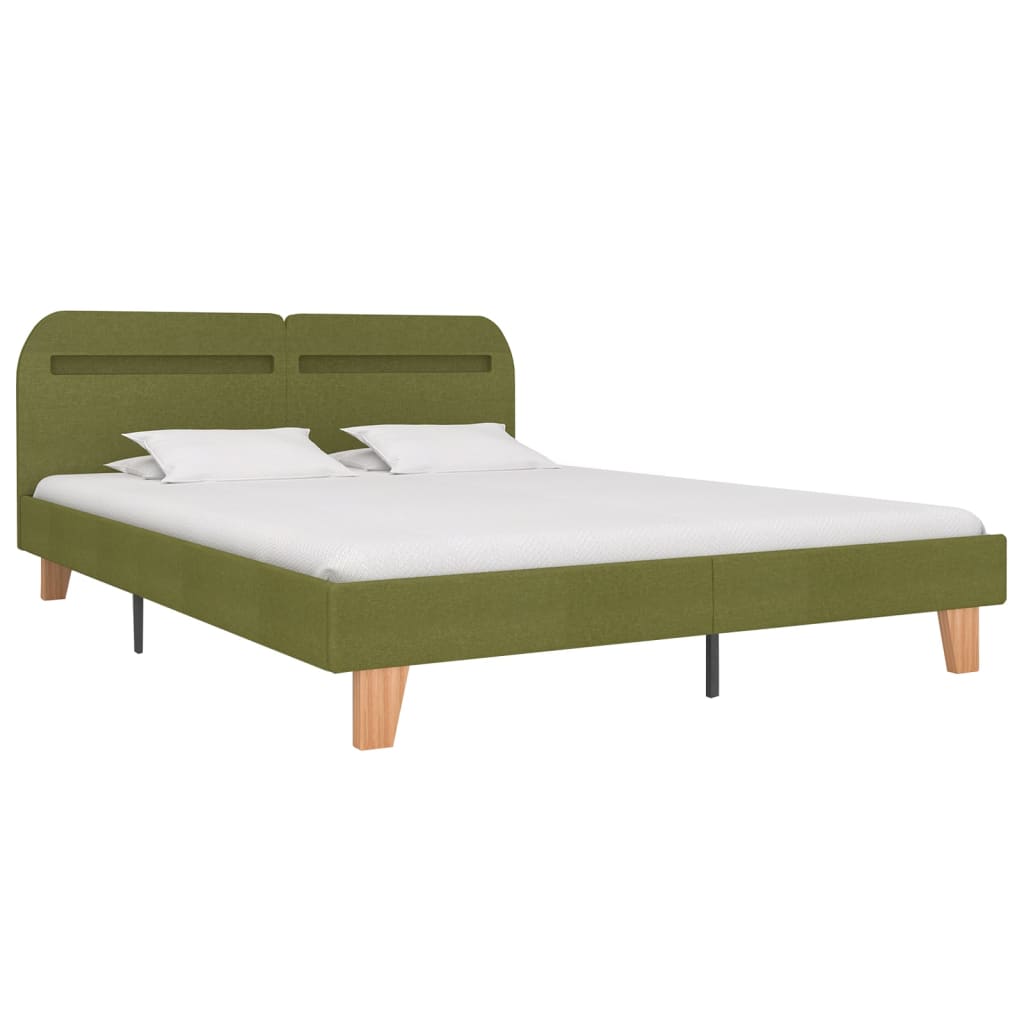 vidaXL Cadre de lit avec LED sans matelas vert tissu 180x200 cm