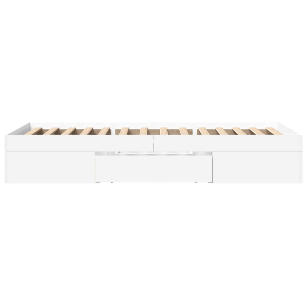 vidaXL Cadre de lit sans matelas blanc 75x190 cm bois d'ingénierie