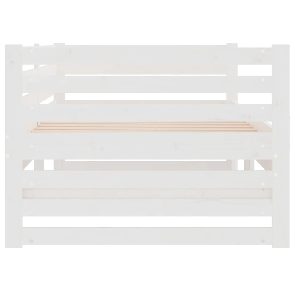 vidaXL Lit coulissant Blanc 2x(90x190) cm Bois de pin massif