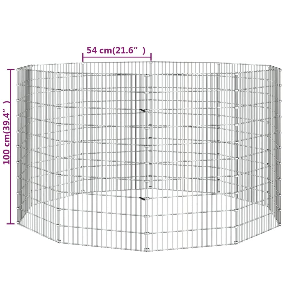 vidaXL Enclos d'animaux en liberté 10 panneaux 54x100 cm fer galvanisé