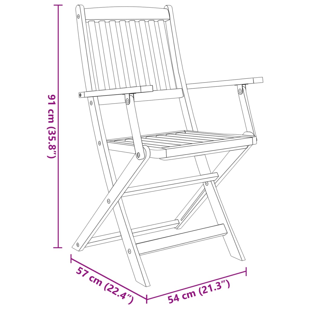 vidaXL Ensemble à manger d'extérieur pliable 7pcs Bois d'acacia solide