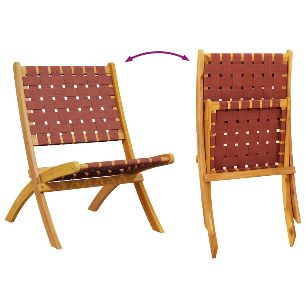 vidaXL Chaises de jardin pliantes lot de 2 bois d'acacia solide tissu