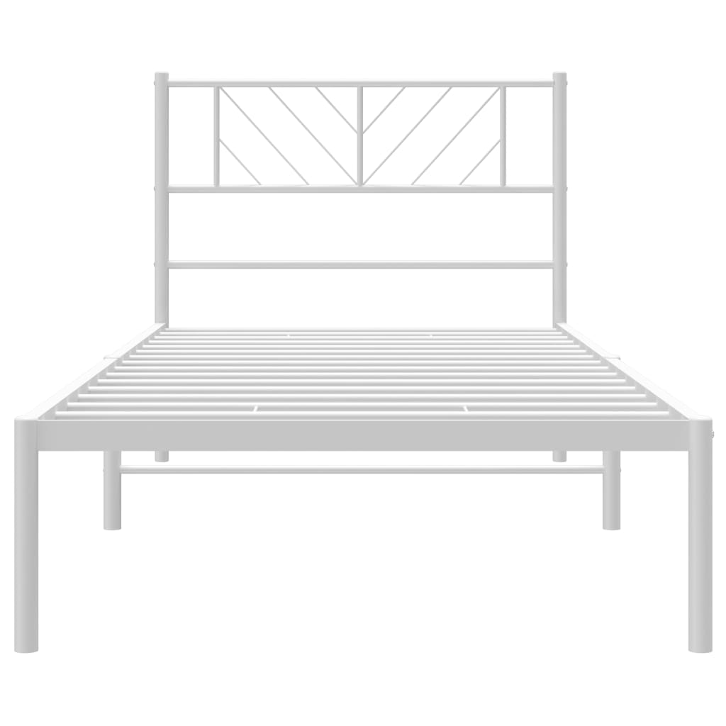 vidaXL Cadre de lit métal sans matelas et tête de lit blanc 100x190 cm