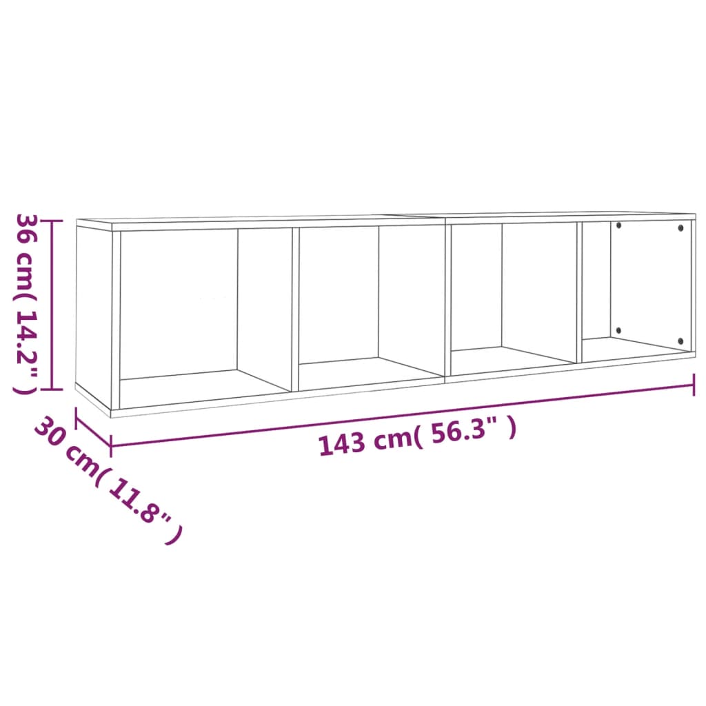 vidaXL Bibliothèque/Meuble TV Chêne fumé 36x30x143cm Bois d'ingénierie