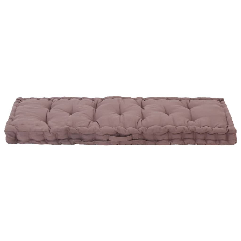 vidaXL Coussin de plancher de palette Coton 120x40x7 cm Taupe