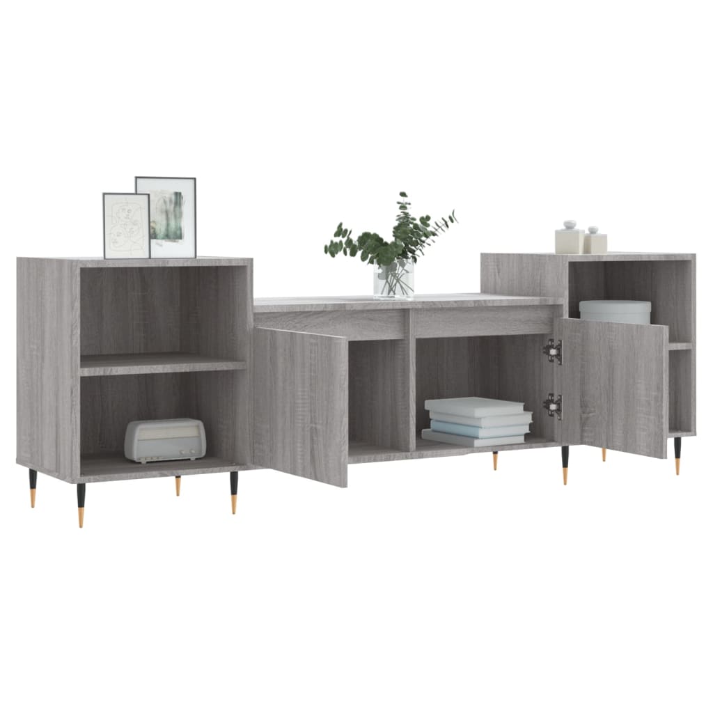 vidaXL Meuble TV Sonoma gris 160x35x55 cm Bois d'ingénierie