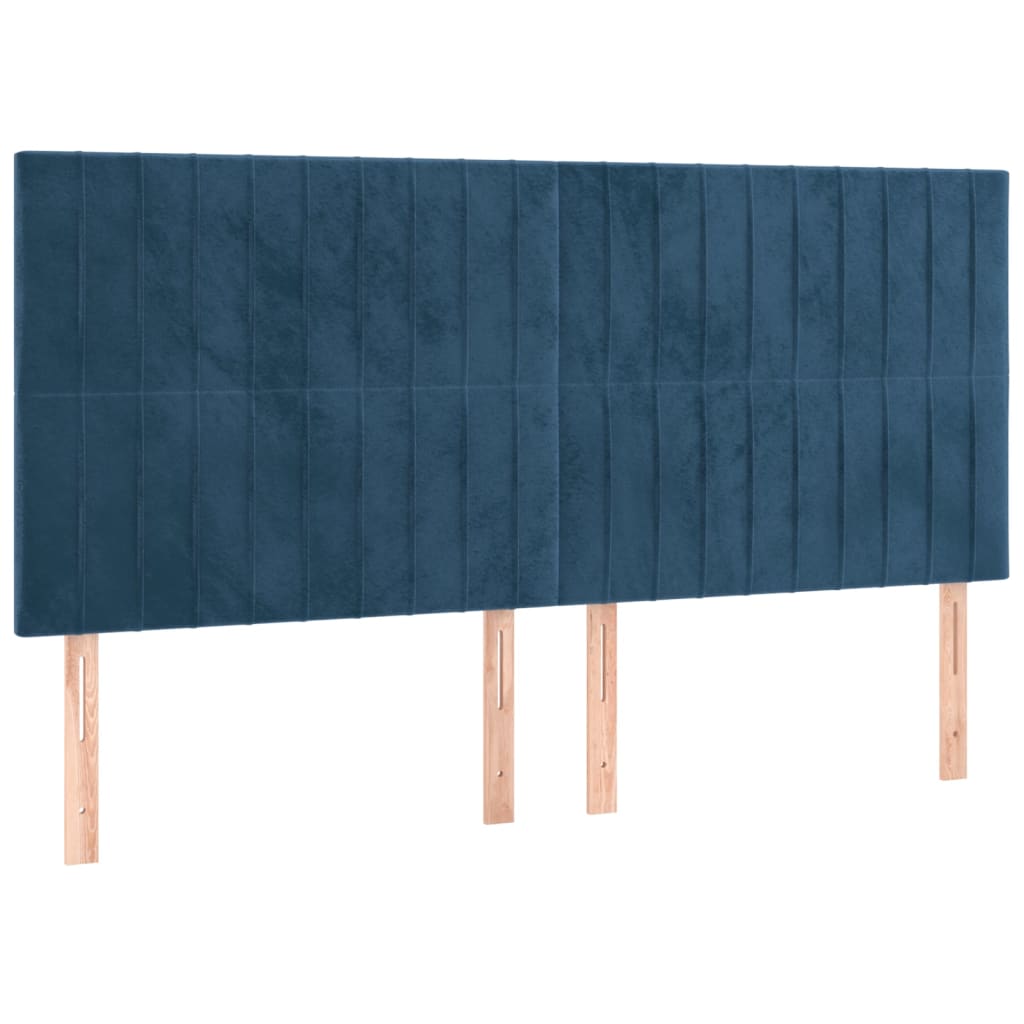 vidaXL Cadre de lit sans matelas bleu foncé 160x200 cm velours