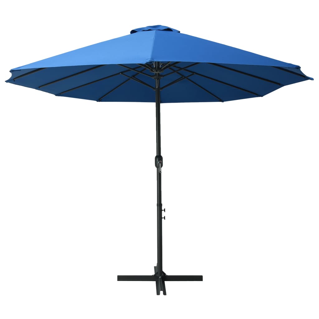 vidaXL Parasol d'extérieur et poteau en aluminium 460x270 cm Bleu