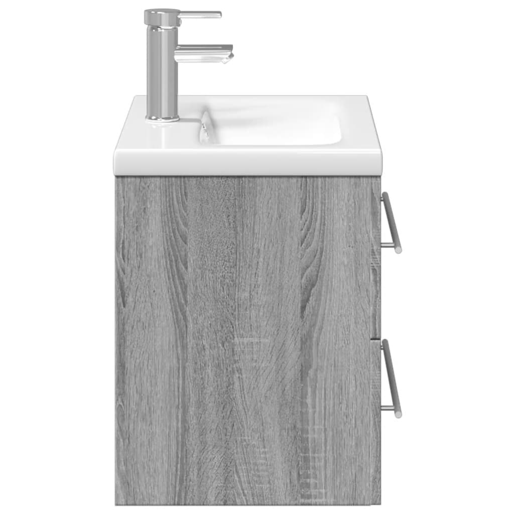 vidaXL Armoire lavabo de salle de bain avec bassin intégré sonoma gris