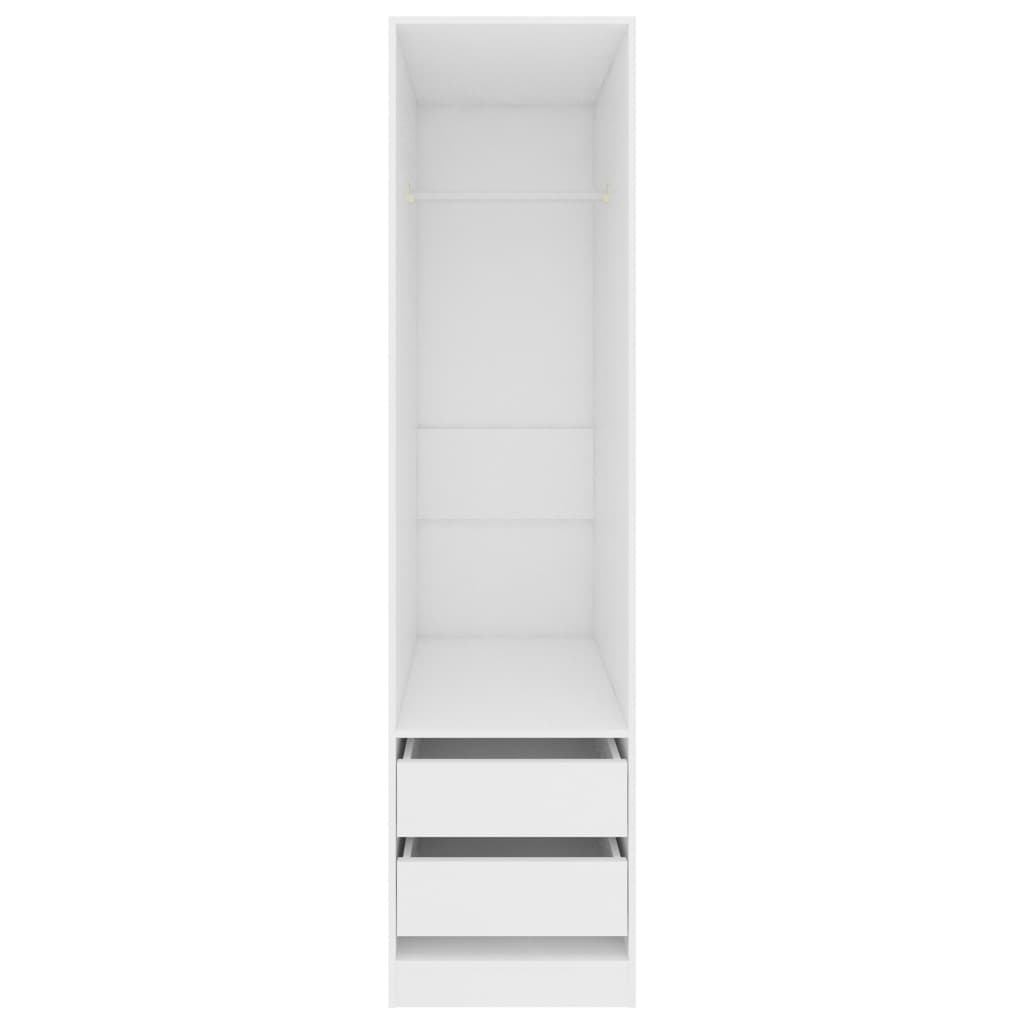vidaXL Garde-robe avec tiroirs Blanc 50x50x200 cm Bois d'ingénierie