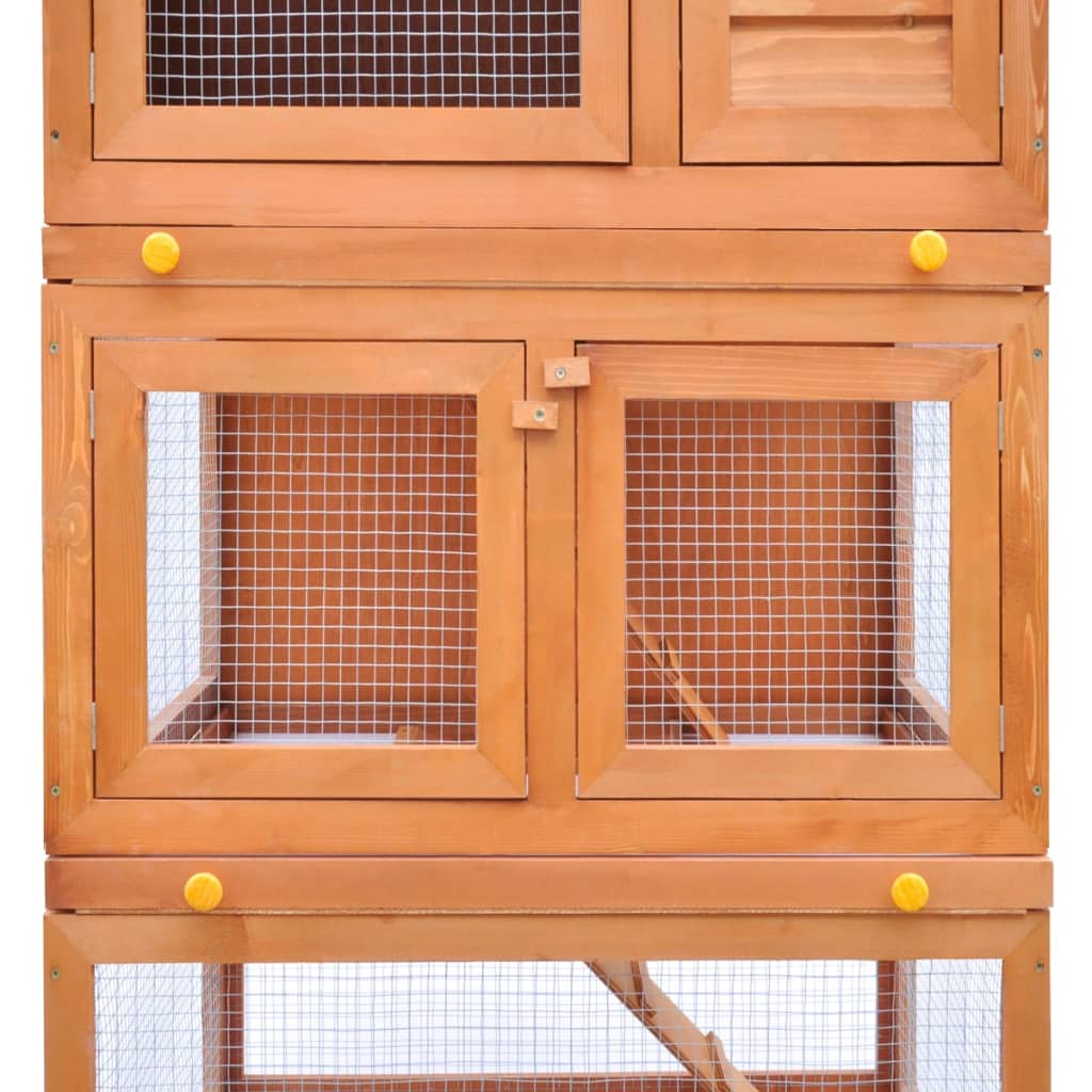 vidaXL Clapier d'extérieur Cage en bois 3 niveaux