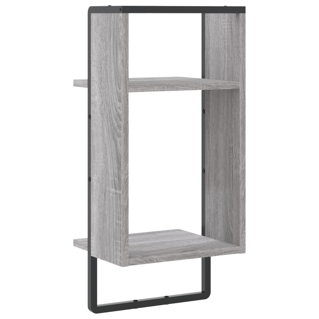 vidaXL Étagère murale avec barre sonoma gris 30x25x65 cm