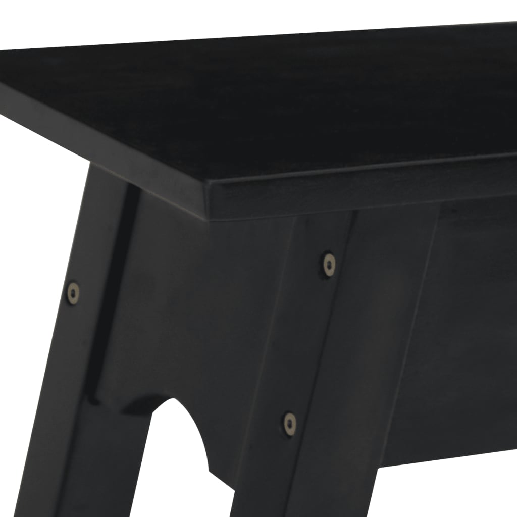 vidaXL Table console noir 110x30x75 cm bois massif d'acajou