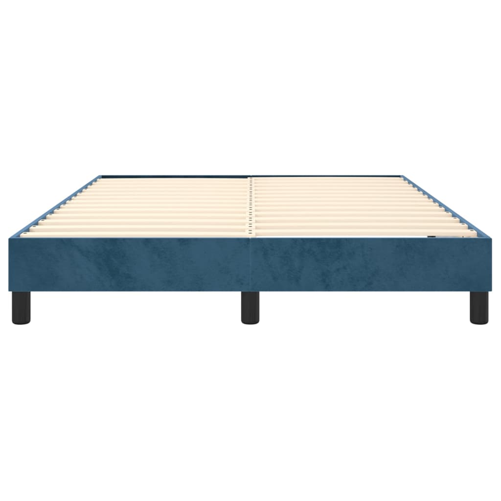 vidaXL Cadre de lit sans matelas bleu foncé 140x190 cm velours