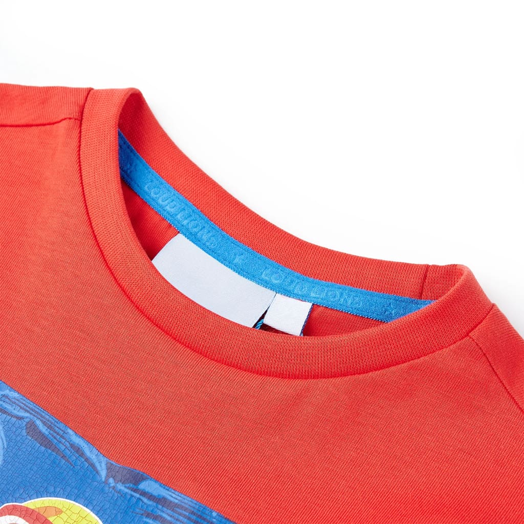 T-shirt pour enfants avec manches courtes rouge 92