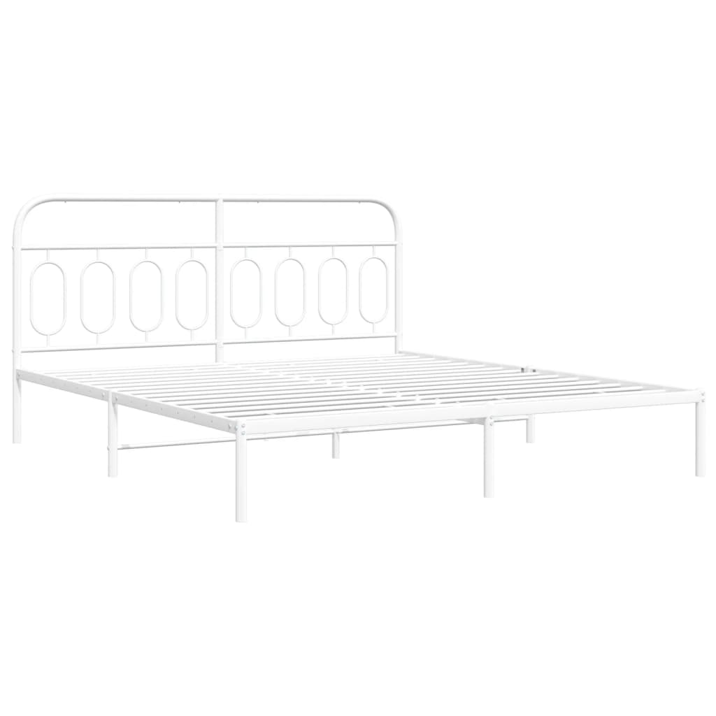 vidaXL Cadre de lit métal sans matelas et tête de lit blanc 183x213 cm