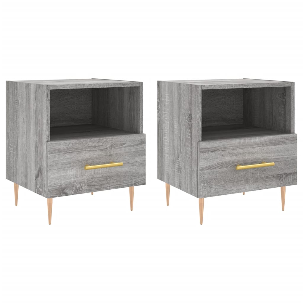 vidaXL Tables de chevet 2 pcs sonoma gris 40x35x47,5 cm