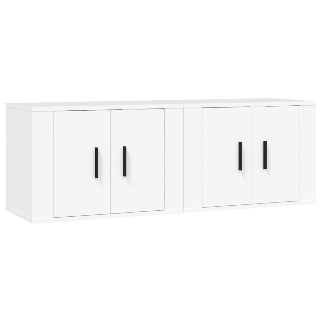 vidaXL Meubles TV muraux 2 pcs blanc 57x34,5x40 cm