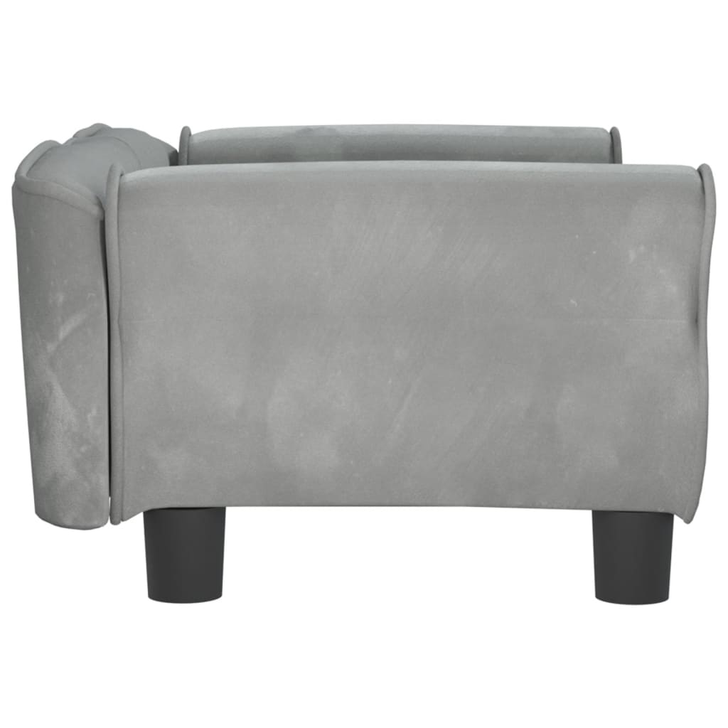 vidaXL Lit pour chien gris clair 70x45x30 cm velours