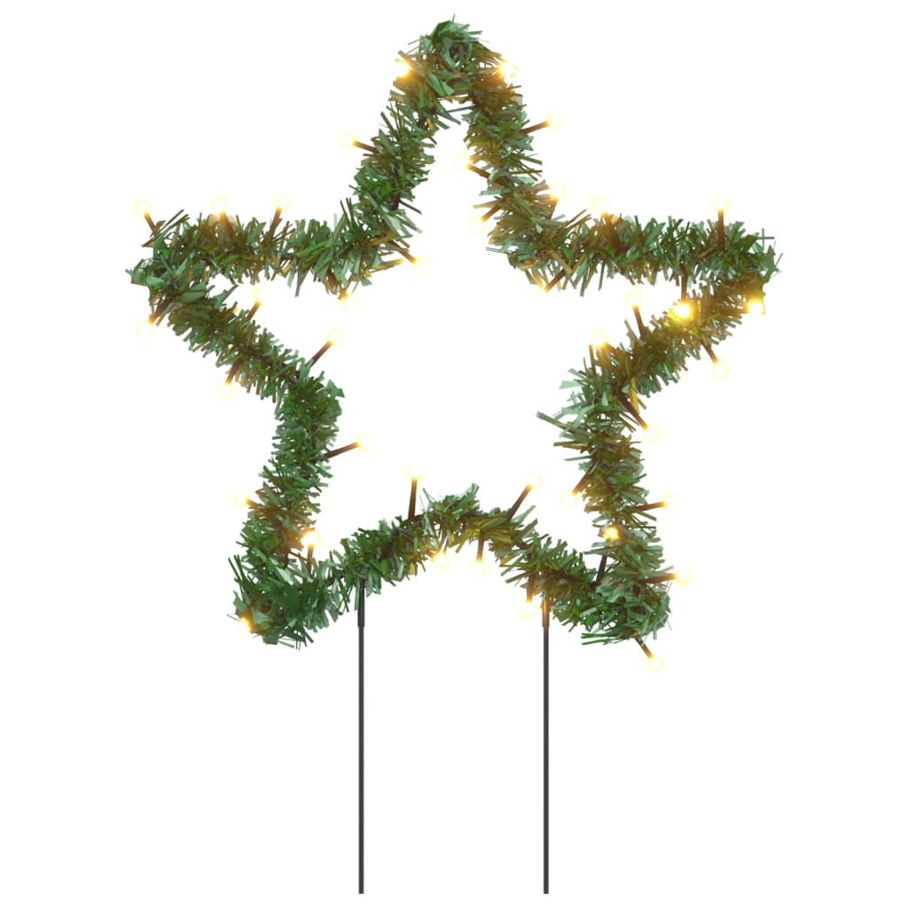 vidaXL Décoration lumineuse étoile de Noël piquets 3 pcs 50 LED 29 cm
