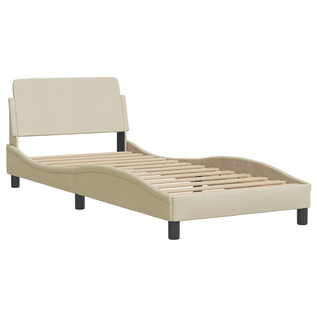 vidaXL Cadre de lit sans matelas crème 90x190 cm tissu