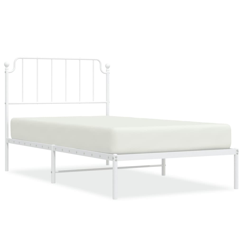 vidaXL Cadre de lit métal sans matelas et tête de lit blanc 100x200 cm