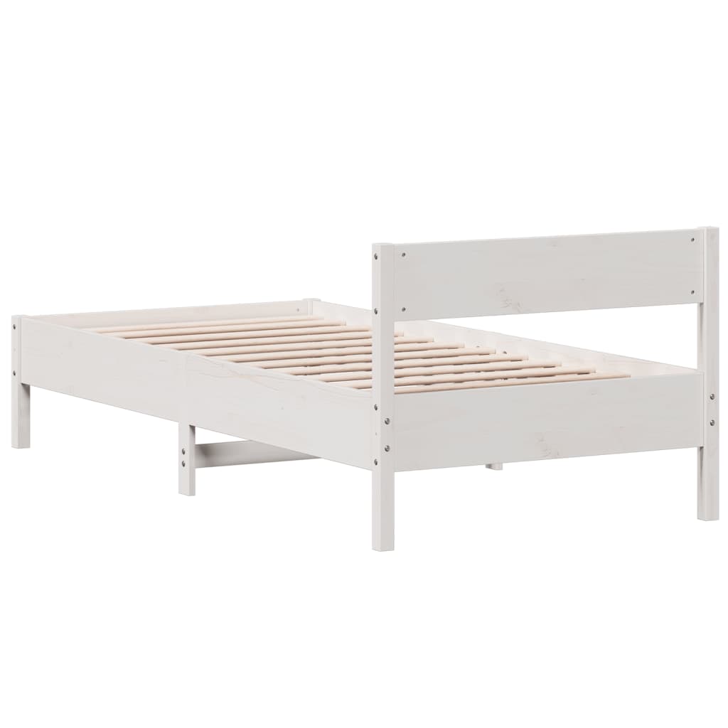 vidaXL Cadre de lit sans matelas blanc 90x200 cm bois de pin massif