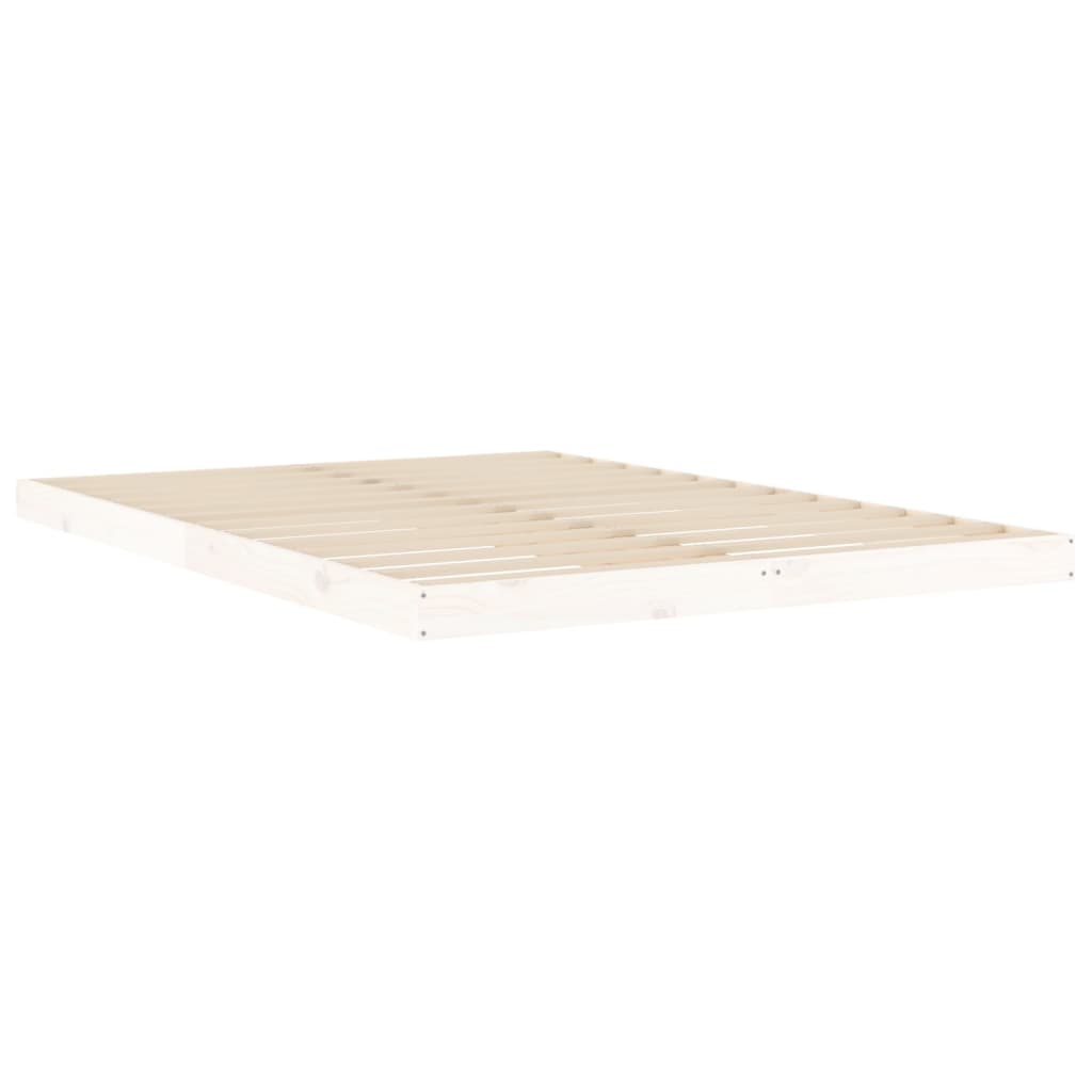 vidaXL Cadre de lit blanc 140x200 cm bois de pin massif