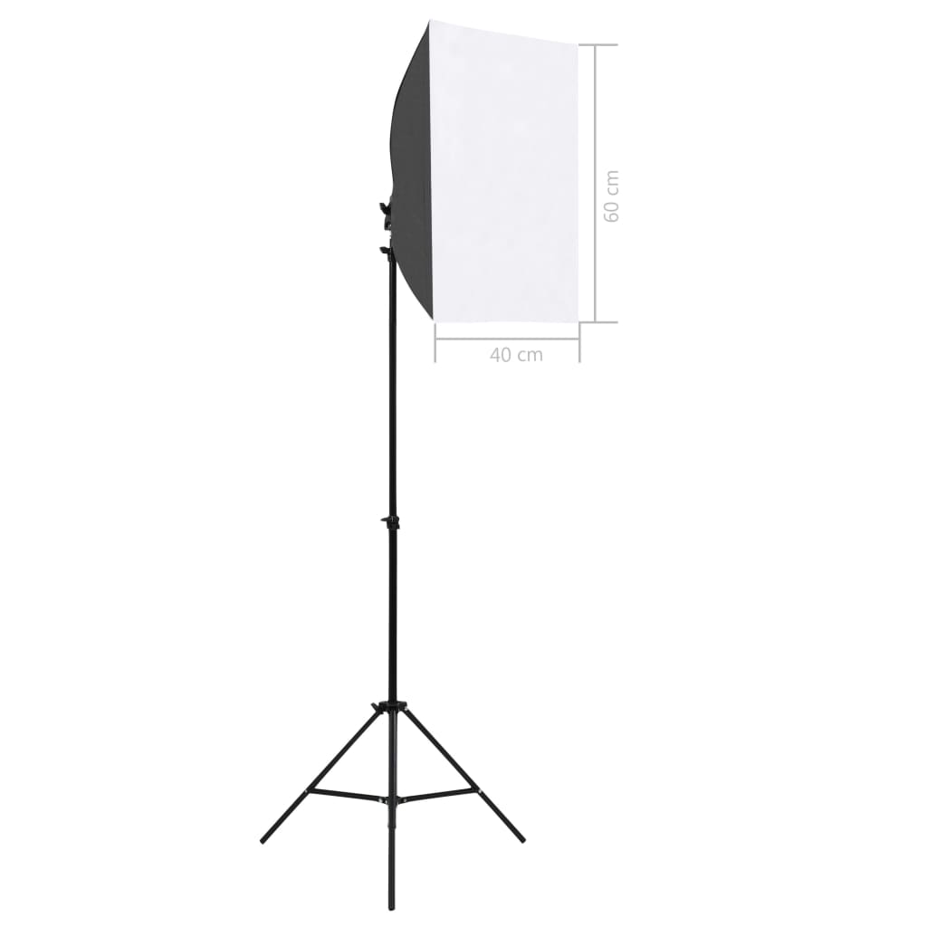 vidaXL Kit de studio photo avec boîtes à lumière et toile de fond