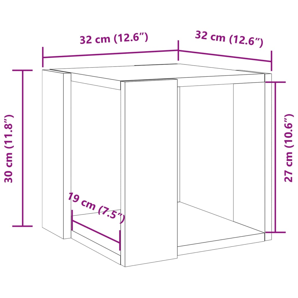 vidaXL Table basse blanc 32x32x30 cm bois d'ingénierie