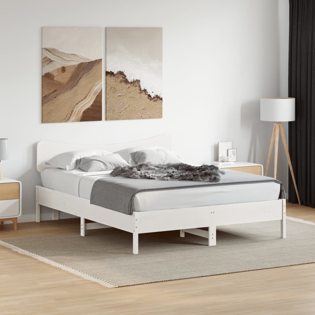 vidaXL Tête de lit blanc 140 cm bois massif de pin