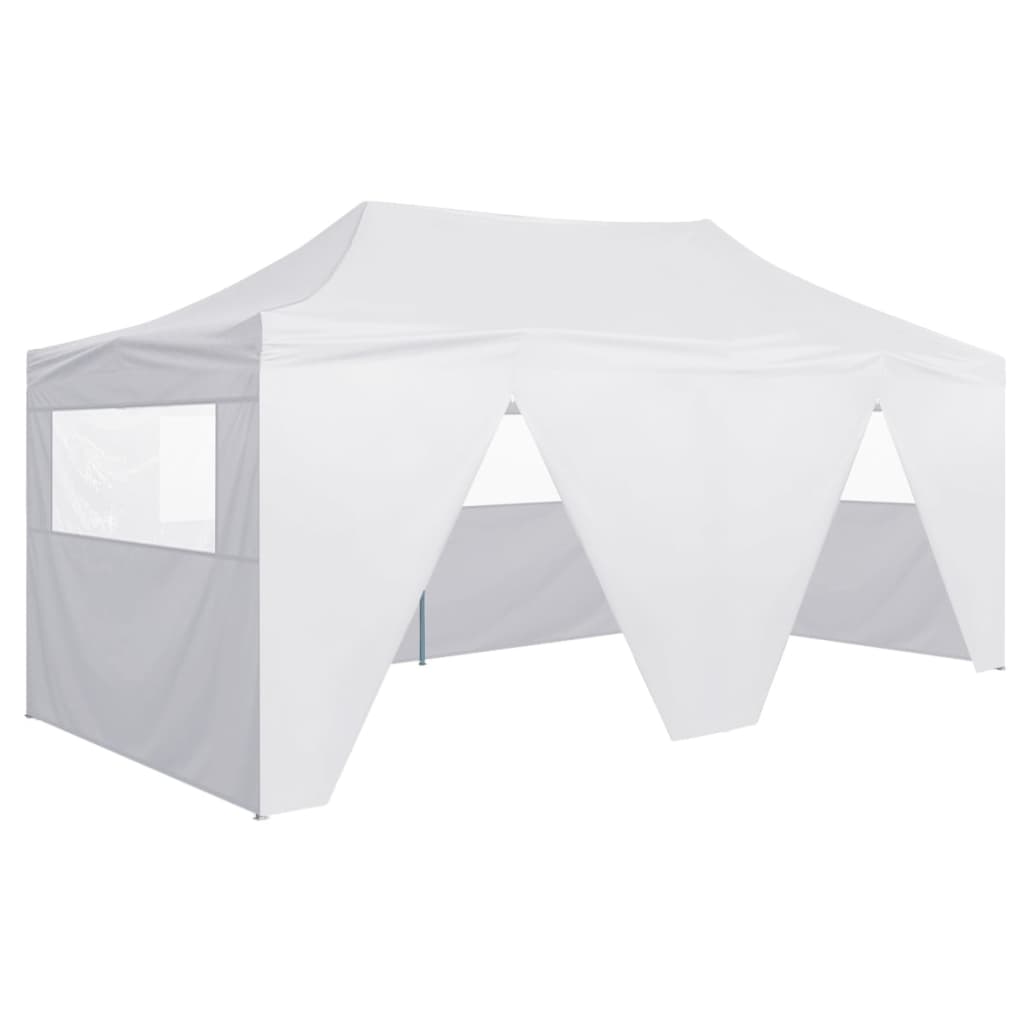 vidaXL Tente de réception pliable avec 4 parois 3x6 m Acier Blanc