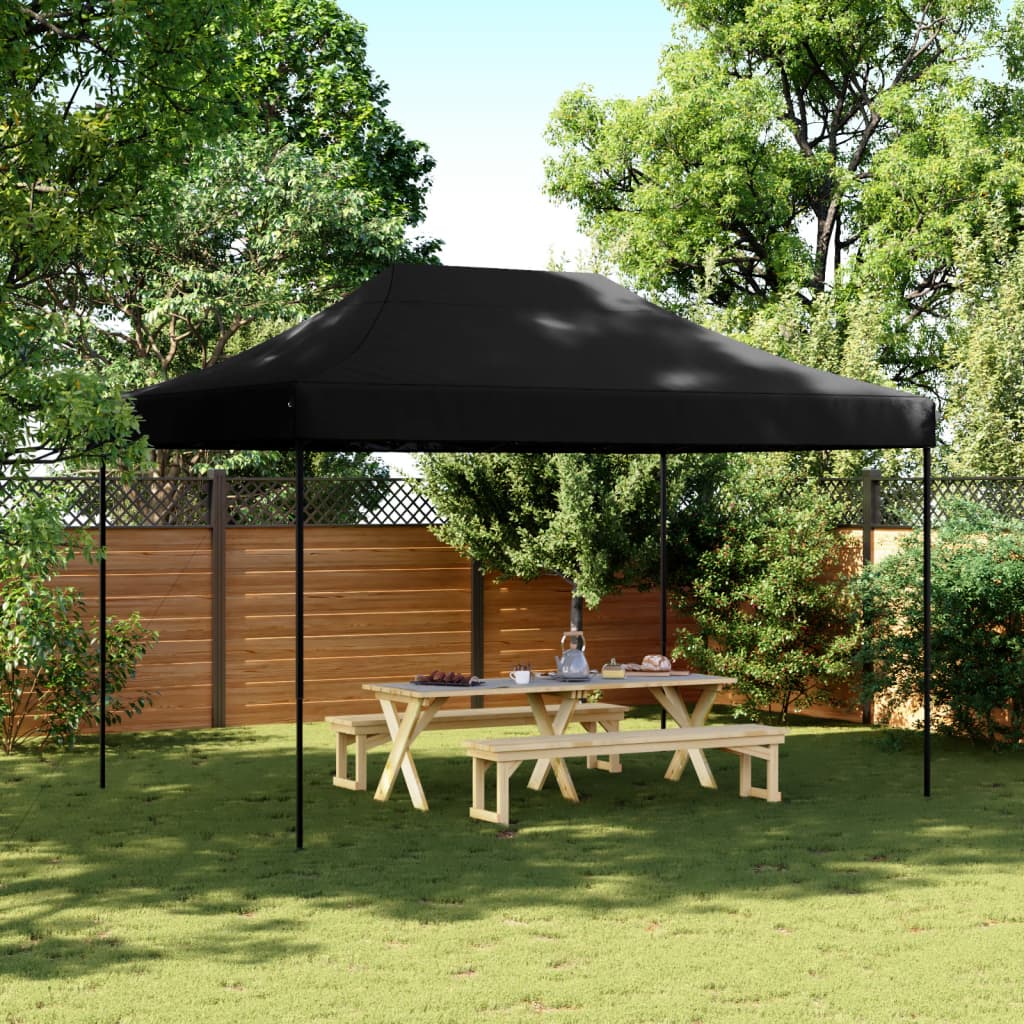 vidaXL Tente de réception pliable escamotable noir 410x279x315 cm