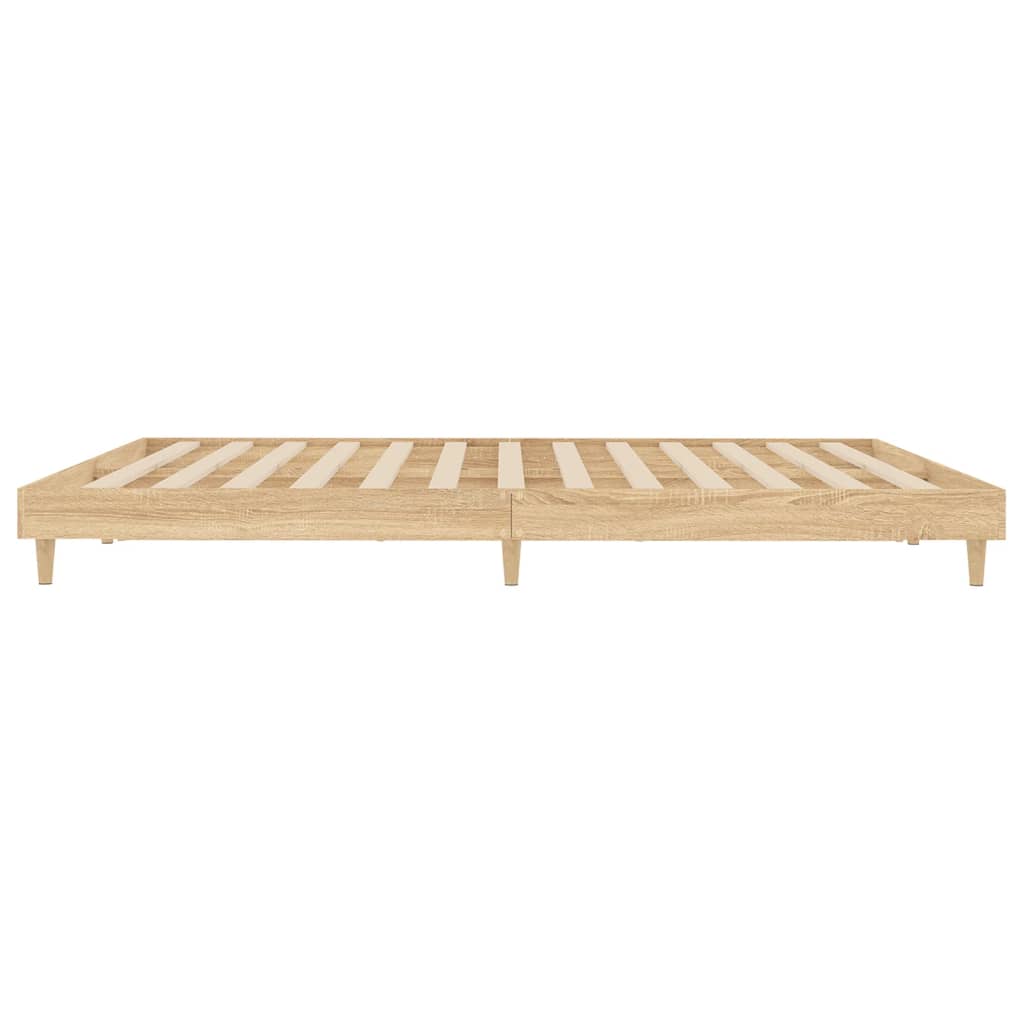 vidaXL Cadre de lit chêne sonoma 200x200 cm bois d'ingénierie