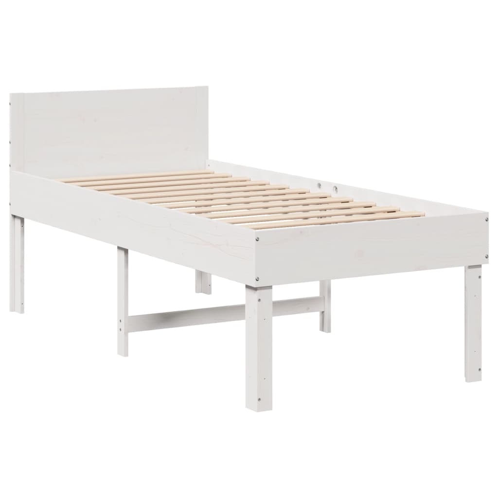 vidaXL Cadre de lit sans matelas blanc 80x200 cm bois massif de pin