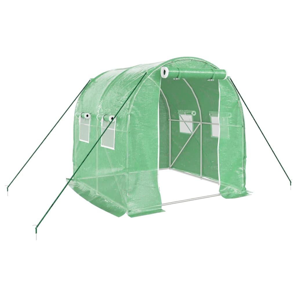 vidaXL Serre avec cadre en acier vert 4 m² 2x2x2 m